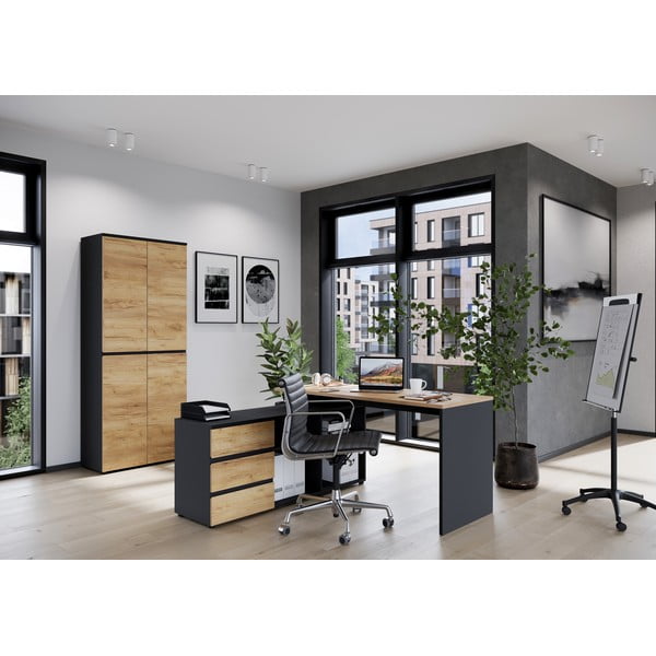 Tavolo da lavoro in rovere 146x145 cm Lissabon - Germania-image-1