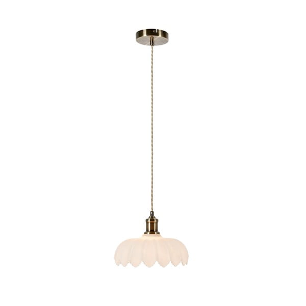 Lampadario bianco e color ottone con paralume in vetro ø 25,5 cm Kurage – Markslöjd