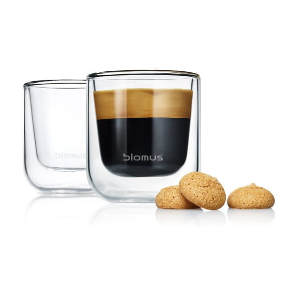 Set di bicchieri doppio strato 2 pz 80 ml Nero – Blomus-image-2