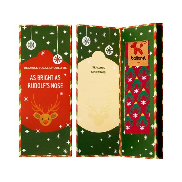 Calzini in confezione regalo Calzini Card con Caribù, taglia 36 - 40 Season's Greetings - Ballonet Socks-image-1