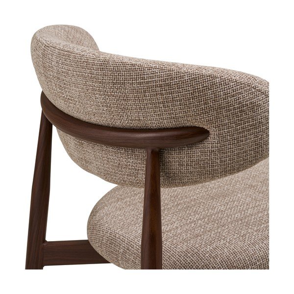 Sedia da pranzo beige/marrone scuro in imbottito Levanto – House Nordic-image-4