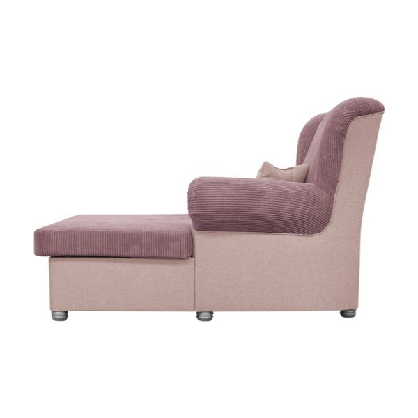 Chaise longue rosa con rivestimento in velluto a coste Lord – Ropez-image-3