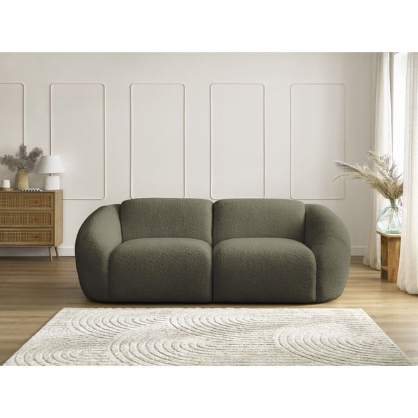 Divano verde con rivestimento in bouclé 230 cm Tina – Bobochic Paris-image-3
