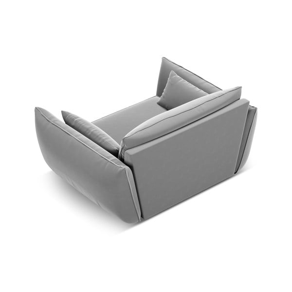 Poltrona grigio chiaro con rivestimento in velluto Vanda – Mazzini Sofas-image-3