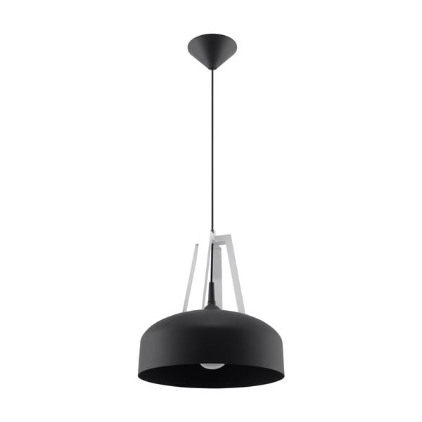Apparecchio a sospensione nero con paralume in legno/metallo ø 30 cm Olla - Nice Lamps