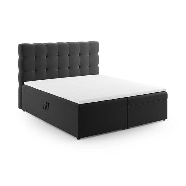 Letto boxspring antracite con contenitore 180x200 cm Bali - Cosmopolitan Design