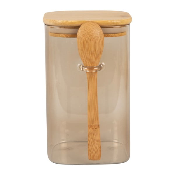 Barattolo in vetro marrone con coperchio e cucchiaio in legno Barattolo, altezza 16 cm - PT LIVING