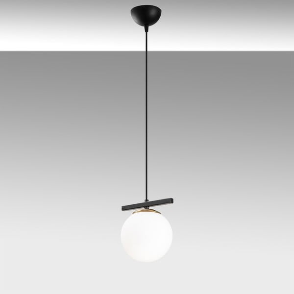 Lampadario bianco/nero con paralume in vetro ø 15 cm Üzüm – Opviq lights-image-1