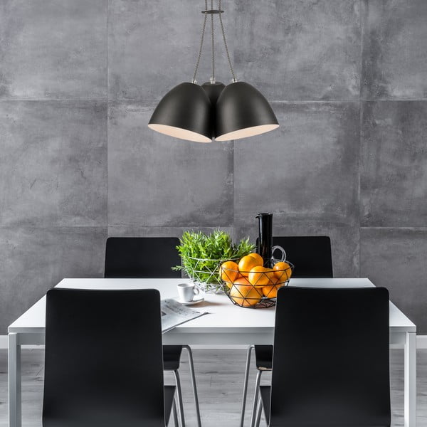Lampada a sospensione nera con paralume in metallo Livia - LAMKUR-image-1