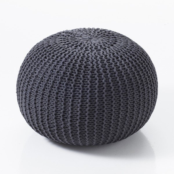 Pouf in cotone grigio scuro Like - Tomasucci