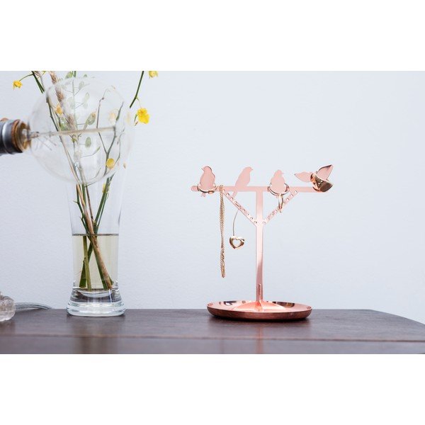 Portagioie in rame Bird, altezza 20 cm - Kikkerland-image-1