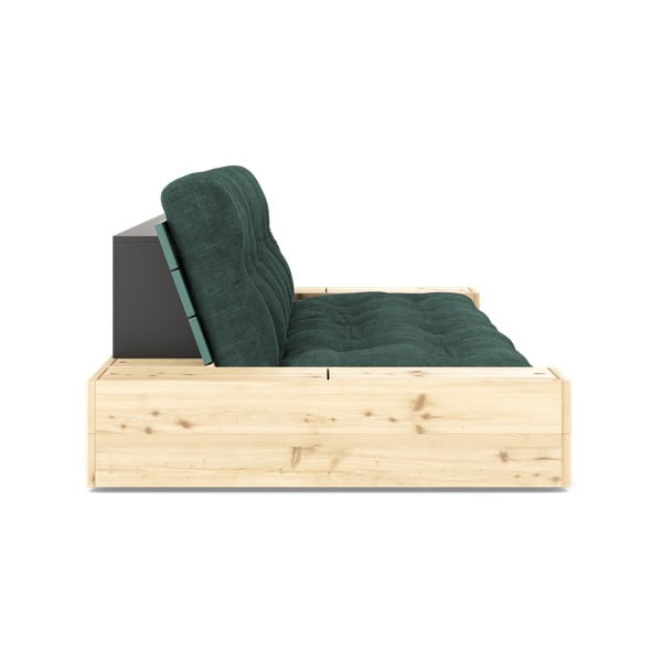 Divano letto in velluto a coste verde scuro 244 cm Base - Karup Design-image-3