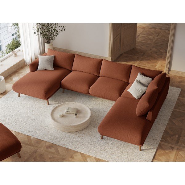 Divano angolare color terracotta (a U) Naomi – Micadoni -image-1
