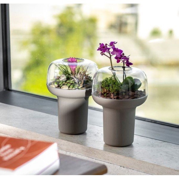 Vaso per fiori in plastica ø 19 cm Humidarium – Plastia-image-1