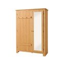 Armadio in legno di pino con specchio in colore naturale 120x170 cm Bertram - Støraa