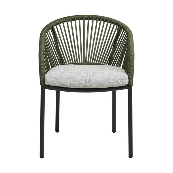 Sedia da esterno verde in metallo/in imbottito Novella – House Nordic-image-2