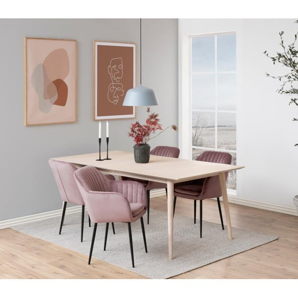 Sedia da pranzo rosa in imbottito Emilia – Actona-image-1