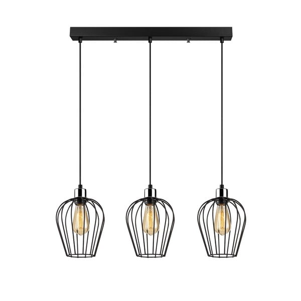 Lampada a sospensione nera per 3 lampadine Tel Long - Opviq lights-image-2