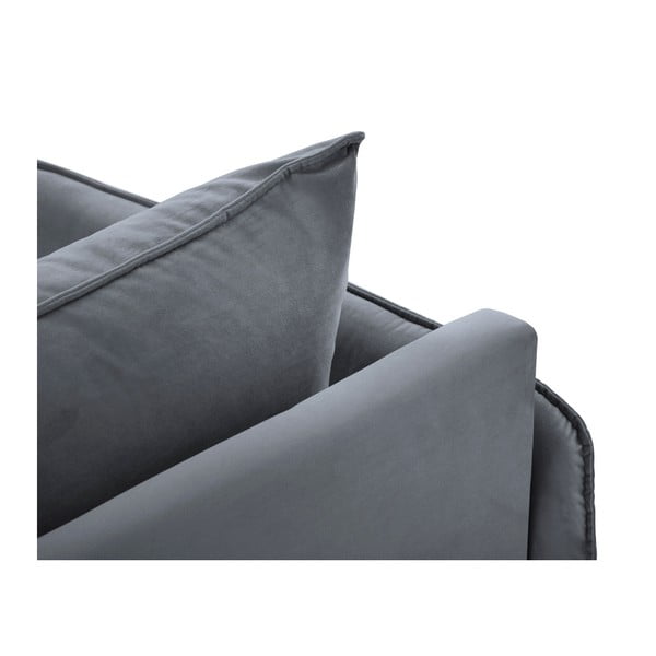 Poltrona lounge in velluto grigio, angolo sinistro Vienna - Cosmopolitan Design-image-3