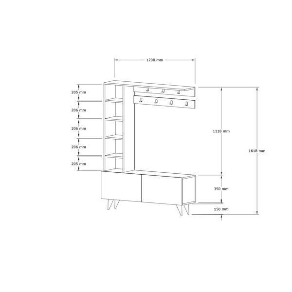Set da corridoio bianco Bahar - Kalune Design-image-3