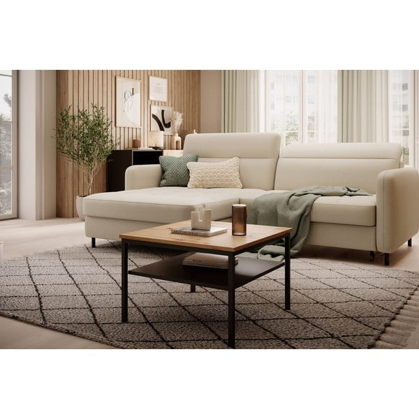 Divano angolare beige allungabile/con contenitore (con penisola a sinistra/con chaise lounge) e rivestimento in velluto Gomsi – ELTAP-image-3