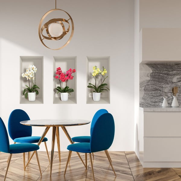 Set di 3 adesivi murali 3D Orchidee - Ambiance-image-1