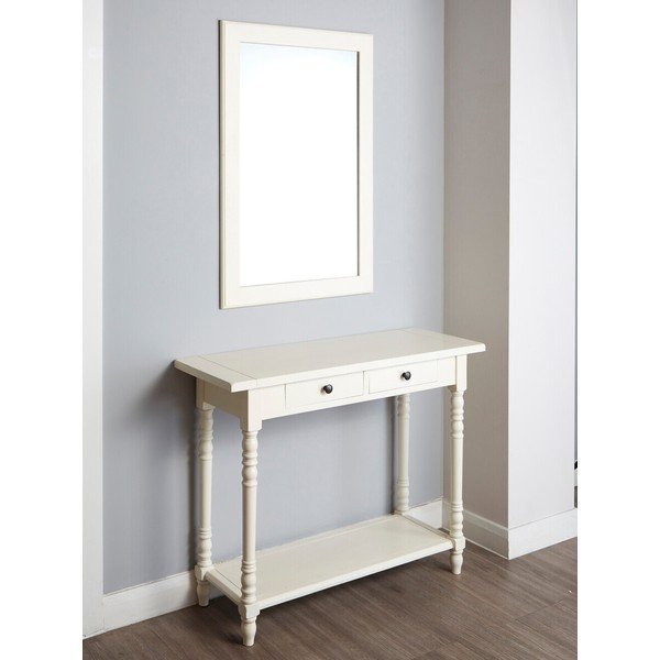 Tavolo consolle avorio in pino massiccio 35x96 cm Heritage – Premier Housewares-image-1