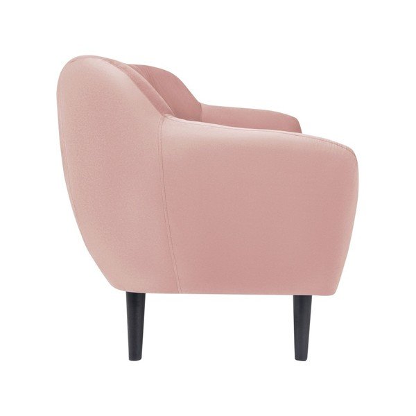 Divano rosa chiaro per due Toscane, gambe nere - Mazzini Sofas-image-2