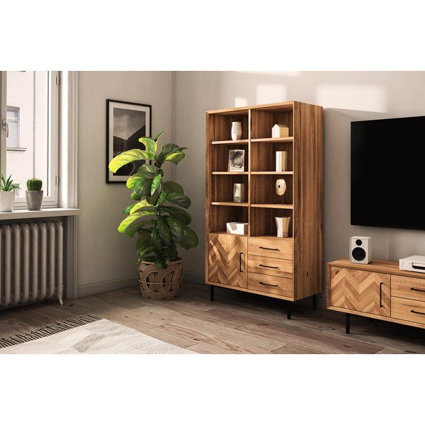 Libreria in legno di quercia in colore naturale 97x176 cm Abies - The Beds-image-4