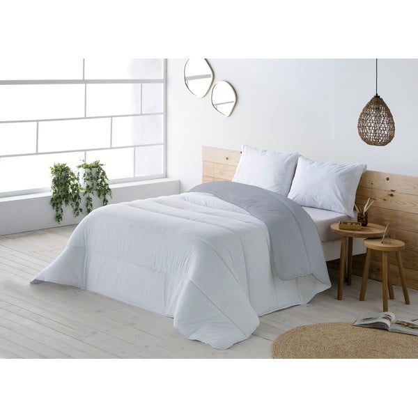 Copriletto grigio e bianco per letto matrimoniale Hedy, 270 x 180 cm - Boheme-image-1