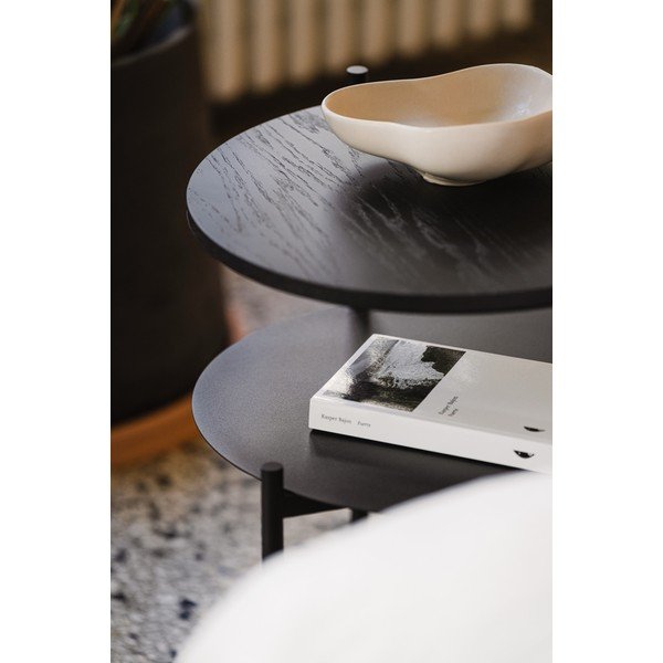 Comodino nero con piano effetto rovere Tu – noo.ma-image-3