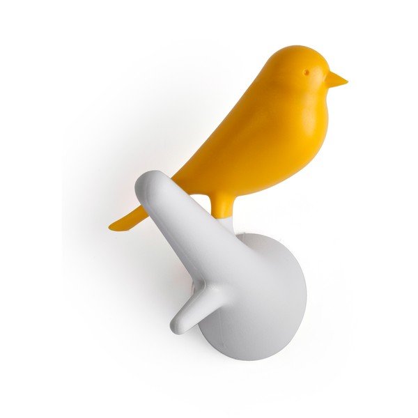 Set 4 háčků vrabčáci, bílá/žlutá