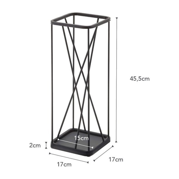 Portaombrelli nero Square - YAMAZAKI-image-4