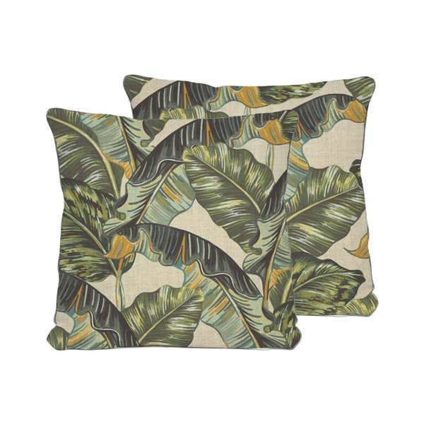 Federa reversibile con lino Banana Palm, 45 x 45 cm - Madre Selva