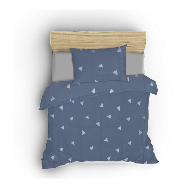 Set copripiumino e federa blu per letto matrimoniale 200x200 cm Üçgen – Mijolnir