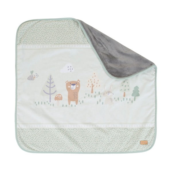 Coperta per bambini verde chiaro in micropile 80x80 cm Woodland Buddies – Roba