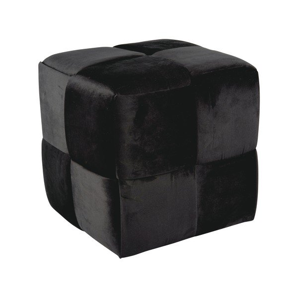 Sgabello in velluto nero Weaved - Leitmotiv