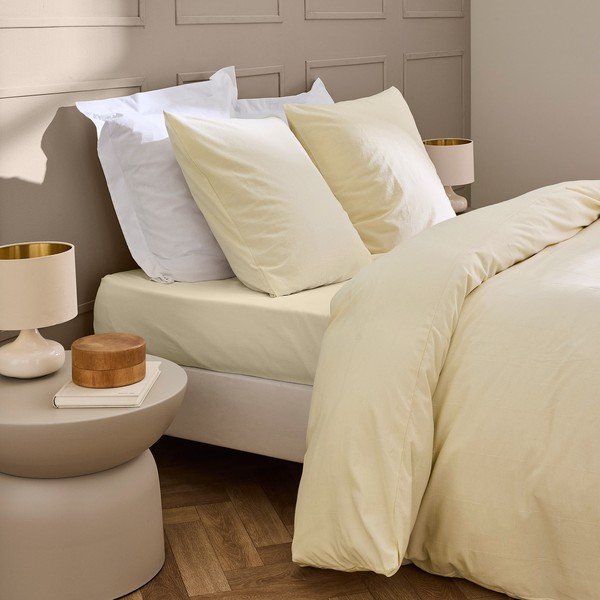 Lenzuolo con angoli avorio 160x200 cm Linella – douceur d'intérieur