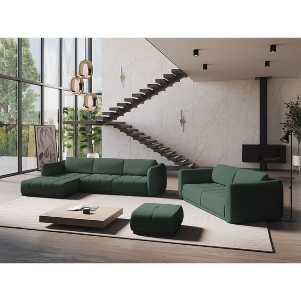 Divano angolare verde (con penisola a sinistra) Hoku – Makamii-image-1