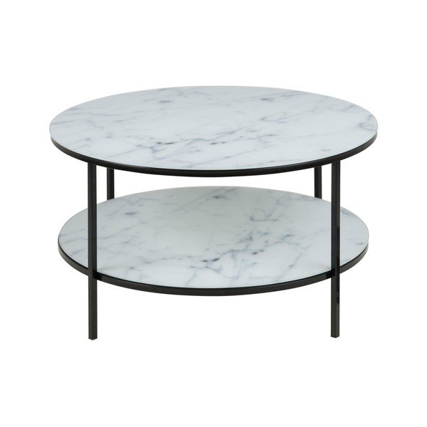 Tavolino rotondo bianco ø 80 cm Alisma - Actona-image-2