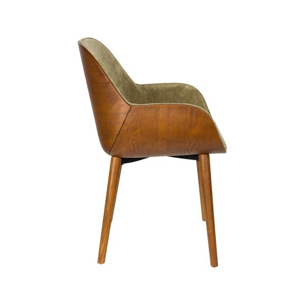 Sedia da pranzo verde in imbottito con braccioli Taylor – Dutchbone-image-3