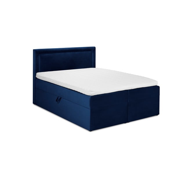 Letto matrimoniale in velluto blu, 160 x 200 cm Yucca - Mazzini Beds