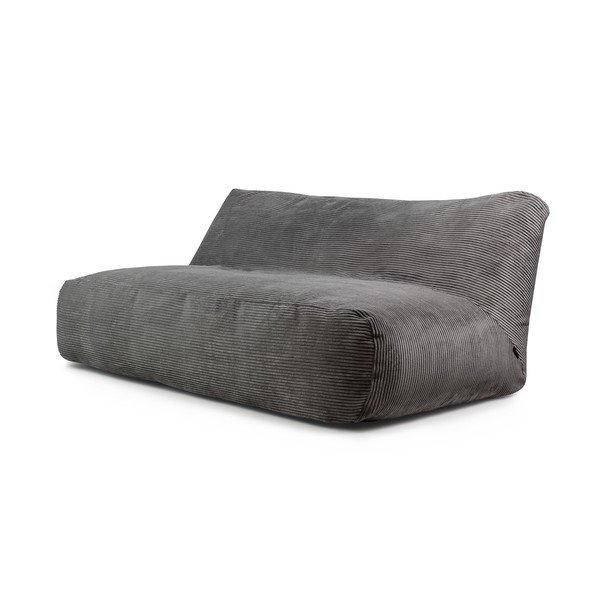 Puof a sacco grigio scuro con rivestimento in velluto a coste Sofa Tube 190 – SLOWDOWN