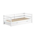 Letto da bambini estraibile bianco in pino massiccio con rete inclusa 90x200 cm Margrit – Vipack