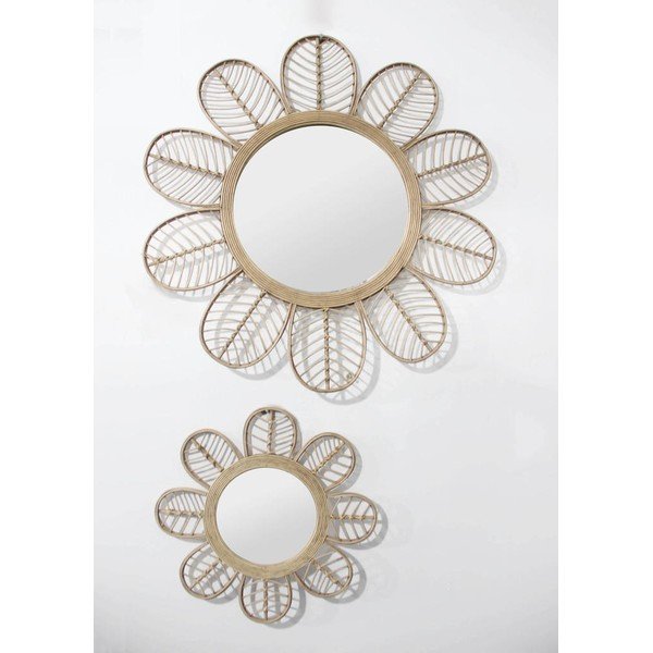 Specchio da parete con cornice in rattan ø 81 cm Sevent's - Sema-image-2