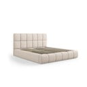 Letto beige imbottito con spazio contenitivo 180x200 cm Bellis – Micadoni Home