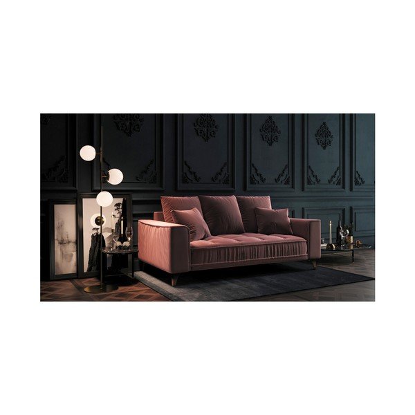 Divano in velluto rosa scuro Devichy , 204 cm Chloe - devichy-image-3
