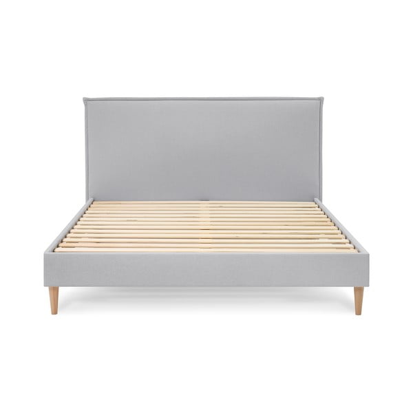 Letto matrimoniale imbottito grigio chiaro con griglia 180x200 cm Sary - Bobochic Paris-image-3