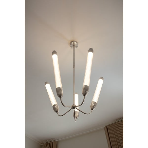 Lampadario argentato in acciaio con paralume in vetro ø 86 cm Lemon Squeeze – UMAGE-image-2