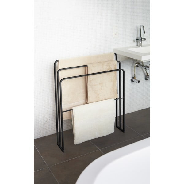 Porta asciugamani in metallo nero Yamazaki Tower - YAMAZAKI-image-4